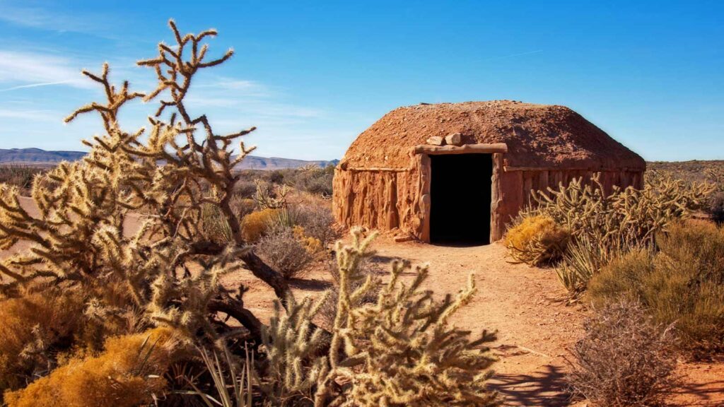 Traditional housing structure at Grand Canyon West Traditional housing structure at Grand Canyon West.