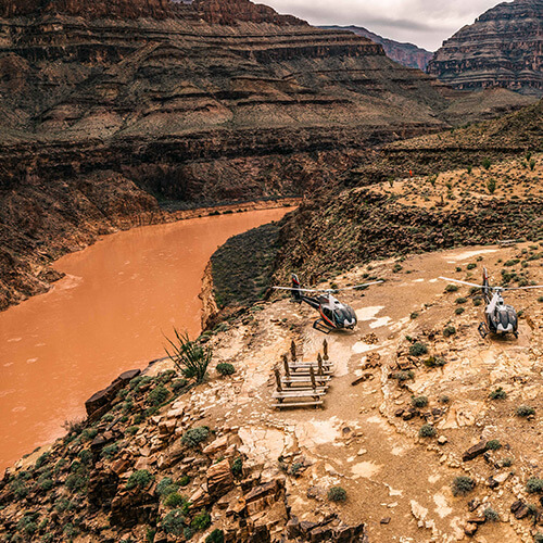 Fly to the bottom in a helicopter on the Grand Canyon Discovery Tour. 