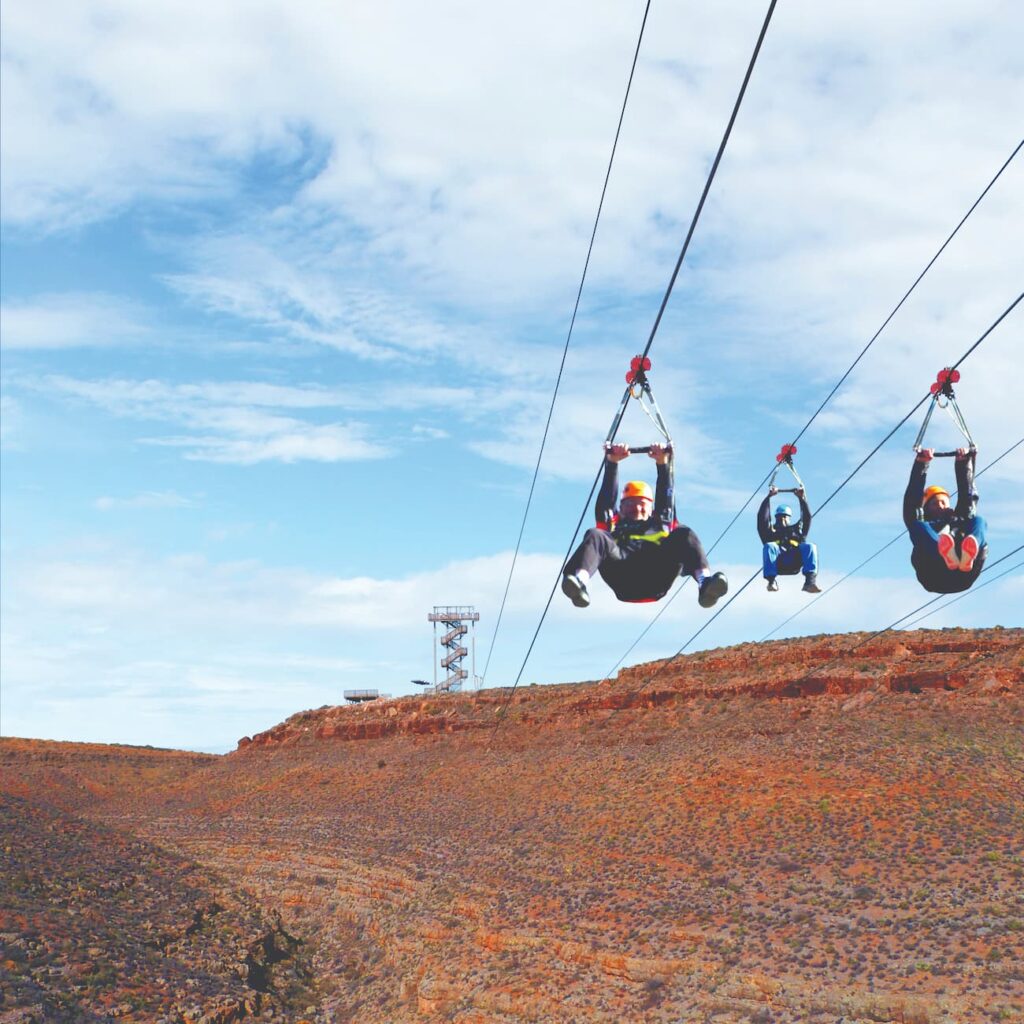 Make Father’s Day Grand with a BOGO Adventure to Grand Canyon West People enjoying the zipline at Grand Canyon West